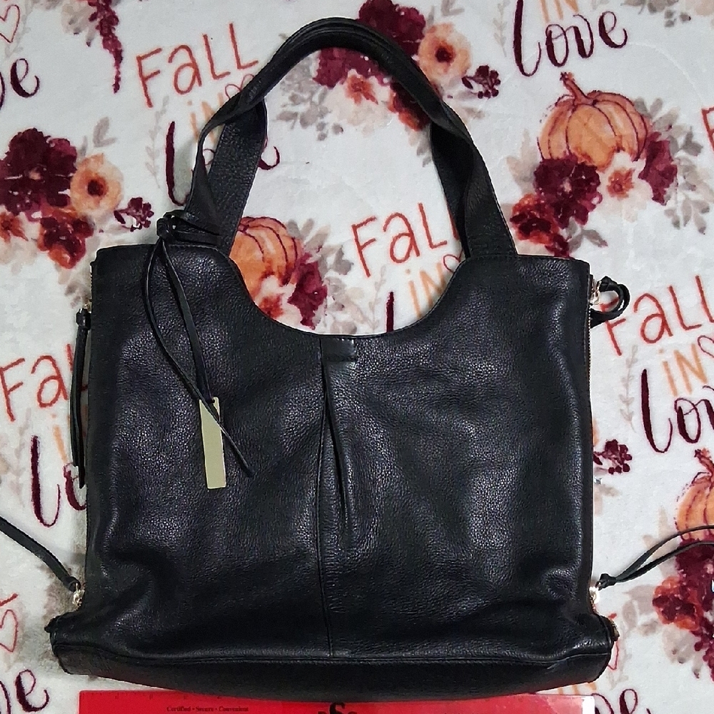 Vince Camuto Corla Black Leather Tote
